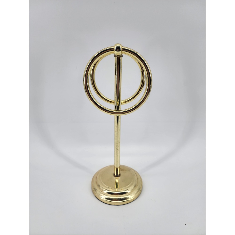 Vintage Gold Brass Countertop Guest Towel‎ Holder Stand Double Ring Vanity Decor